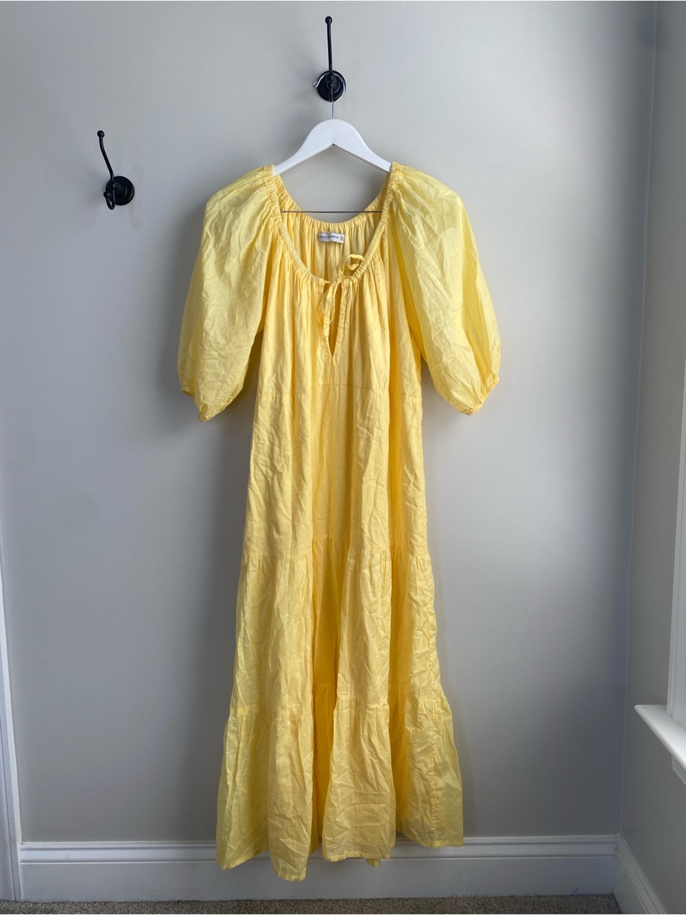 Faithfull the Brand Marlowe Yellow Puff-Sleeve Maxi Dress - Picture 3 of 9